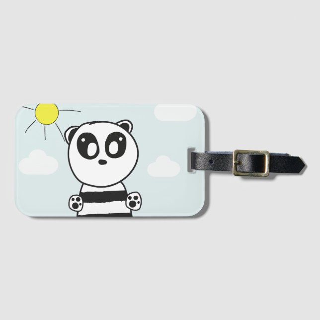 Etiqueta Para Maletas Niños Panda  (Anverso horizontal)