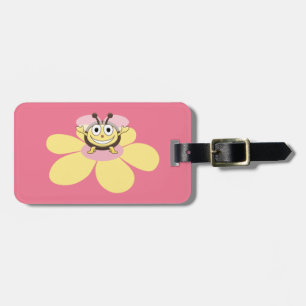 Etiqueta Para Maletas Niños personalizados rosa feliz de la abeja del