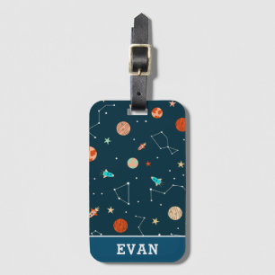 Etiqueta Para Maletas Niños Planetas del espacio exterior Guay Rockets &