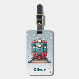 Etiqueta Para Maletas Niños Tren Clásico Adorable