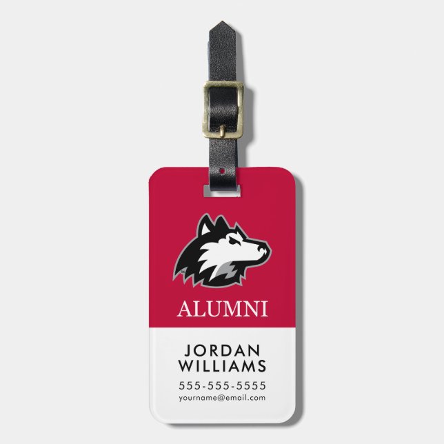 Etiqueta Para Maletas NIU Huskies Alumni (Frente Vertical)