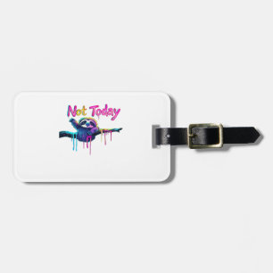 Etiqueta Para Maletas No Hoy � Arte Neon de Perezoso Colorido Camiseta C