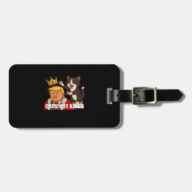Etiqueta Para Maletas No Kings Anti Cats Funny Classic Style (Frente Horizontal)
