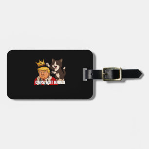 Etiqueta Para Maletas No Kings Anti Gatos Divertido Estilo Clásico