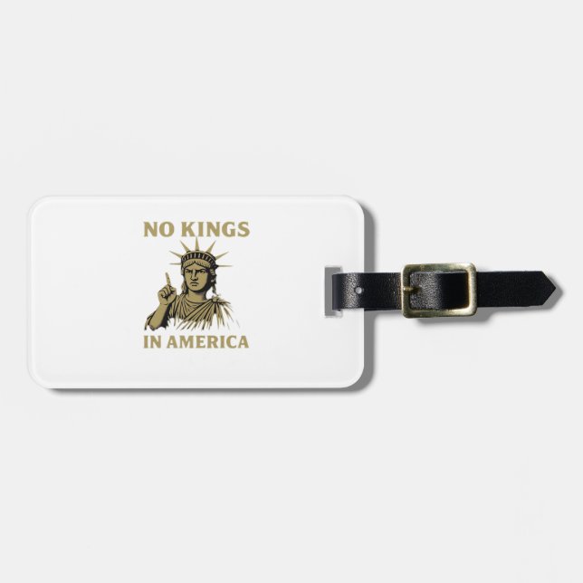 Etiqueta Para Maletas No Kings In America Statue Of  No Kings Day Protes (Frente Horizontal)