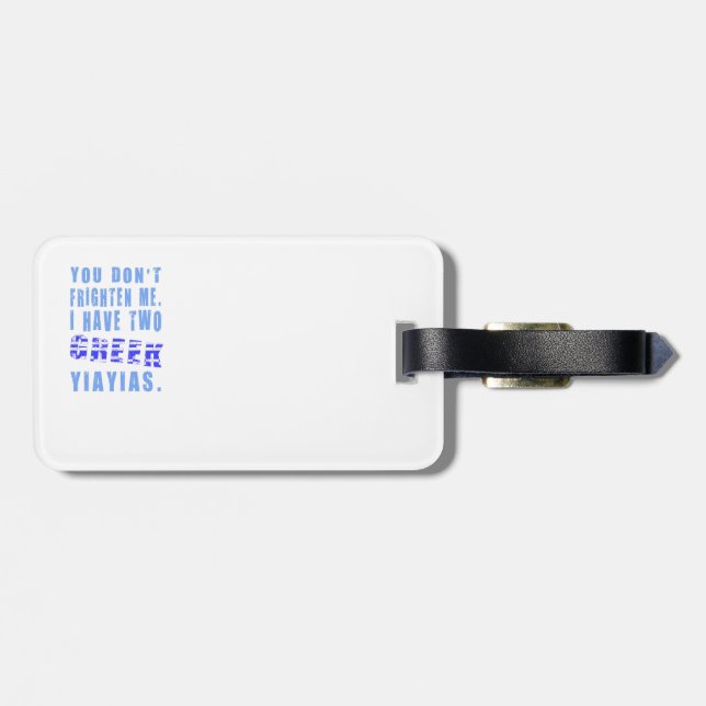 Etiqueta Para Maletas No me asustes, tengo dos yiayias griegas (Atrás Horizontal)