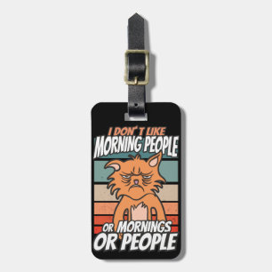 Etiqueta Para Maletas No me gusta la gente de la mañana, de la mañana o 