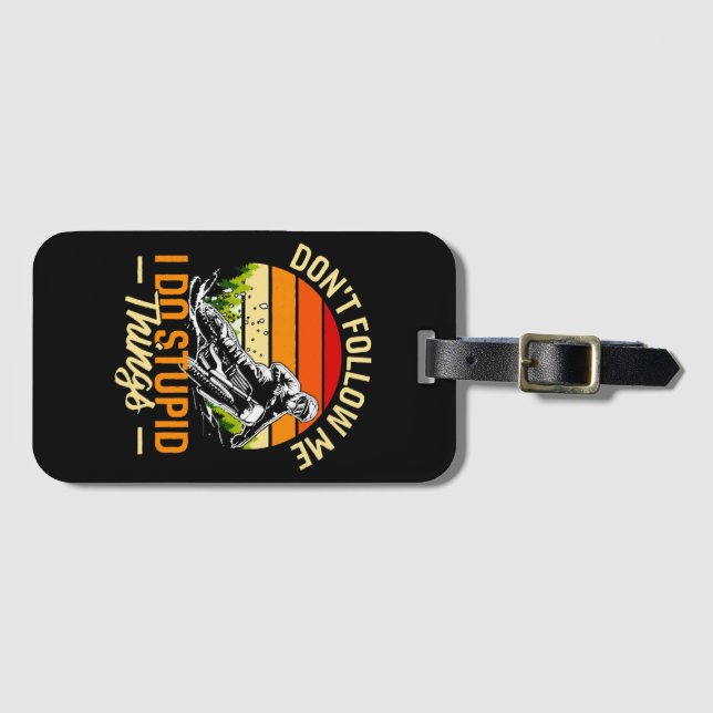 Etiqueta Para Maletas No me sigas hago cosas estúpidas (Anverso horizontal)