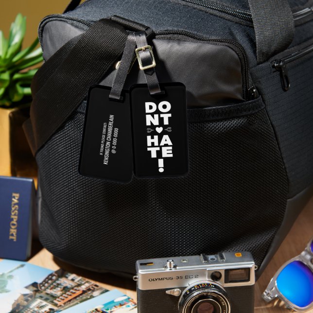 Etiqueta Para Maletas No odies a los NEGROS (Anverso & Reverso)