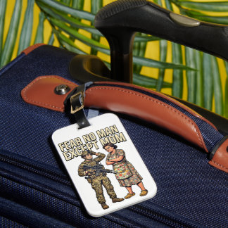 Etiqueta Para Maletas No Temas a Nadie Excepto a Mamá Militar 01