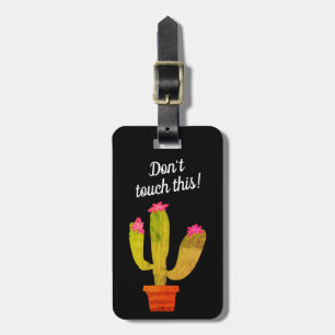 Etiqueta Para Maletas No toques este divertido diseño de cactus
