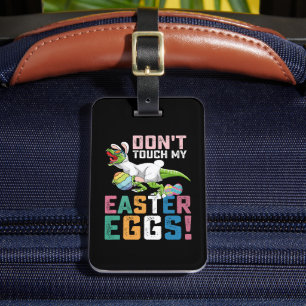 Etiqueta Para Maletas No toques mi Huevos de Pascua en dinosaurio ex