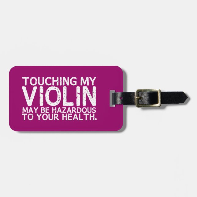 Etiqueta Para Maletas No toques mi violín (Frente Horizontal)