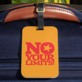 Etiqueta Para Maletas ¡No Tus Límites! Naranja de texto rojo BG