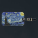 Etiqueta Para Maletas "Noche estrellada" por Van Gogh<br><div class="desc">Este diseño presenta una reproducción de muy alta resolución del famoso cuadro de Van Gogh "Starry Night".</div>