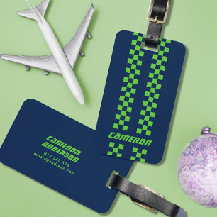 Etiqueta Para Maletas Nombre Colores completamente Personalizados Doble 
