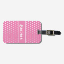 Nombre corto Punto de polka rosa y blanco