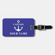 Nombre de Capitán Personalizado Ancla Azul