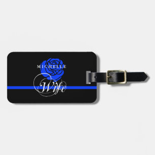 Etiqueta Para Maletas Nombre de encargo subió Blue Line fino de la