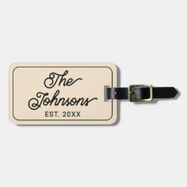 Etiqueta Para Maletas Nombre de Familia Personalizado en Escritura Elega