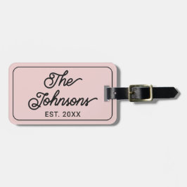 Etiqueta Para Maletas Nombre de Familia Personalizado en Script Elegante