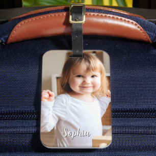 Etiqueta Para Maletas Nombre de foto y guión de su hijo