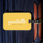 Etiqueta Para Maletas Nombre de guión negrita simple amarillo mostaza<br><div class="desc">Mostaza Amarillo Simple Negrita Nombre de la etiqueta de equipaje</div>