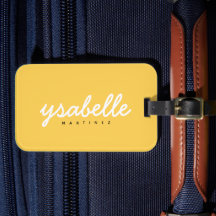 Nombre de guión simple y negrita en amarillo mosta