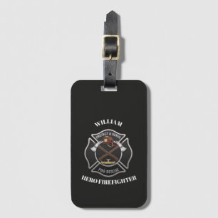 Etiqueta Para Maletas Nombre de texto personalizado de bombero