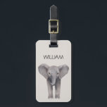 Etiqueta Para Maletas Nombre del elefante del bebé<br><div class="desc">lindo bebé elefante ilustracion nombre personalizado etiqueta de equipaje</div>