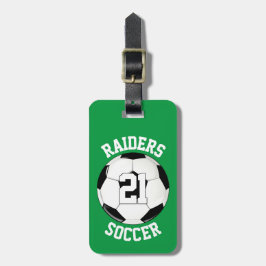 Etiqueta Para Maletas Nombre del equipo de fútbol personalizado, número 