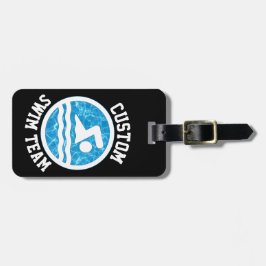 Etiqueta Para Maletas Nombre del equipo de Swim personalizado u otro tip