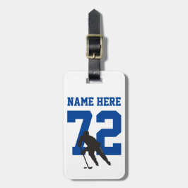 Etiqueta Para Maletas Nombre del jugador de hockey personalizado número 