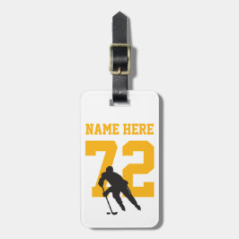 Etiqueta Para Maletas Nombre del jugador de hockey personalizado Número 
