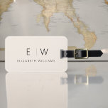 Etiqueta Para Maletas Nombre del Monograma Minimalista Neutral Elegante<br><div class="desc">Aumente su experiencia de viaje con nuestro clásico elegante y moderno Monograma Minimalista Etiqueta para el equipaje. Este accesorio de diseño meticuloso combina a la perfección la elegancia atemporal con el minimalismo contemporáneo, asegurando que su equipaje se destaque con la sofisticación. Diseñada con precisión y atención a los detalles, esta...</div>