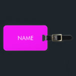 Etiqueta Para Maletas Nombre del personalizar blanco magenta minimalista<br><div class="desc">Nombre del personalizar minimalista magenta blanco personalizar de etiquetas de equipaje,  personalizar con su nombre</div>