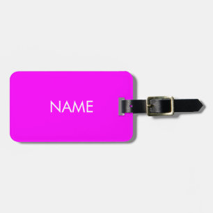 Etiqueta Para Maletas Nombre del personalizar blanco magenta minimalista