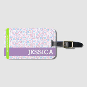 Etiqueta Para Maletas Nombre floral personalizado