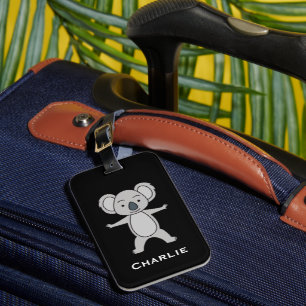 Etiqueta Para Maletas Nombre Koala Australiano Lindo Con Una Sonrisa De