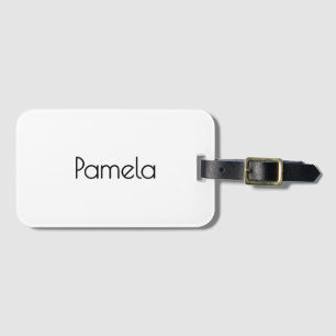 Etiqueta Para Maletas Nombre moderno profesional en blanco y negro minim