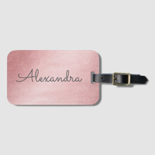 Etiqueta Para Maletas Nombre monogramado rosado Rosa