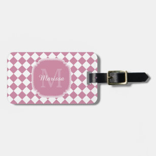 Etiqueta Para Maletas Nombre monogramado rosado Rosa de moda