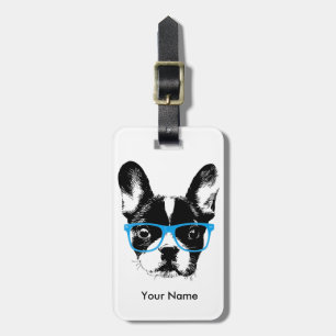 Etiqueta Para Maletas Nombre Nerdy del personalizado del perro del