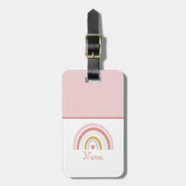 Etiqueta Para Maletas Nombre personalizado Arcoiris rosa