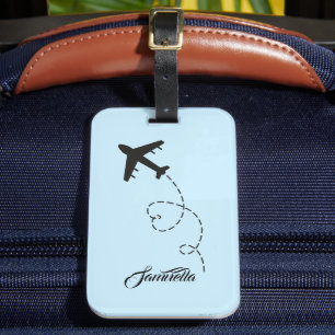 Etiqueta Para Maletas Nombre personalizado Avión Destino Viaje de dama d