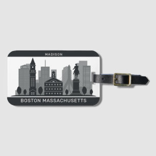 Etiqueta Para Maletas Nombre personalizado Boston Massachusetts