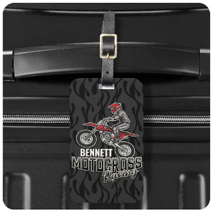 Etiqueta Para Maletas NOMBRE personalizado Carreras Motocross de ciclism