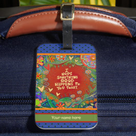 Etiqueta Para Maletas Nombre personalizado Cita Corazón floral Nombre pe