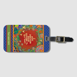 Etiqueta Para Maletas Nombre personalizado Cita Corazón floral Nombre pe