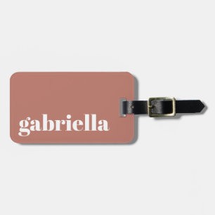Etiqueta Para Maletas Nombre personalizado con tipografía terracota boho